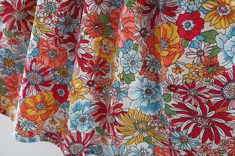 GIRLS’ FLORAL SUMMER DRESS WITH BAG