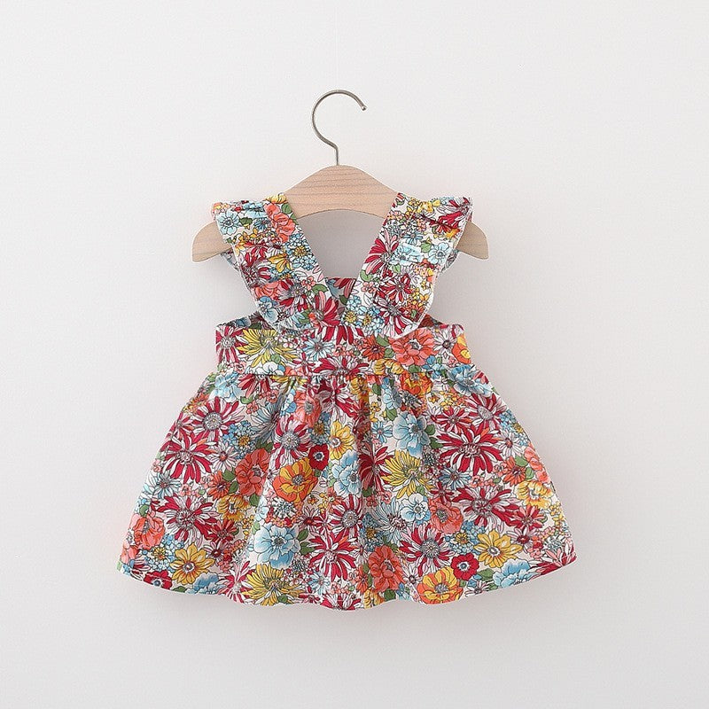 GIRLS’ FLORAL SUMMER DRESS WITH BAG