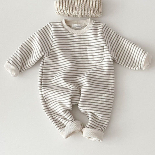STRIPED COTTON BABY ROMPER