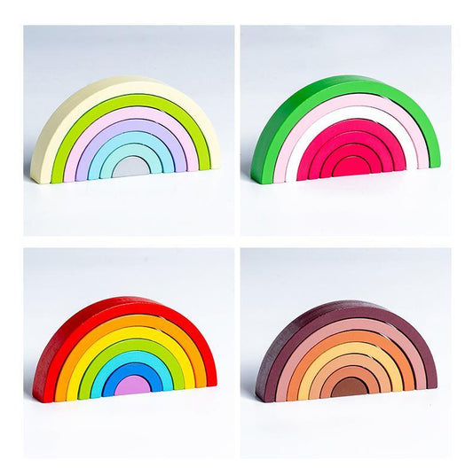 WOODEN RAINBOW STACKING PUZZLE