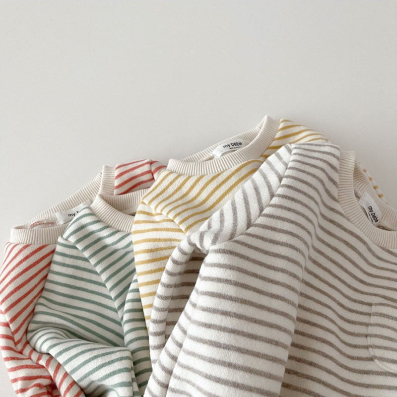 STRIPED COTTON BABY ROMPER