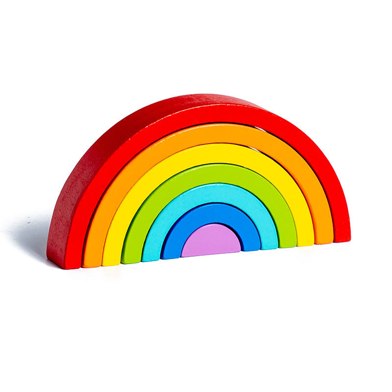 WOODEN RAINBOW STACKING PUZZLE