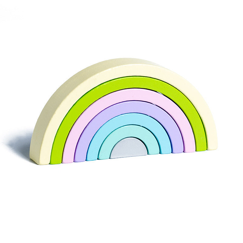 WOODEN RAINBOW STACKING PUZZLE