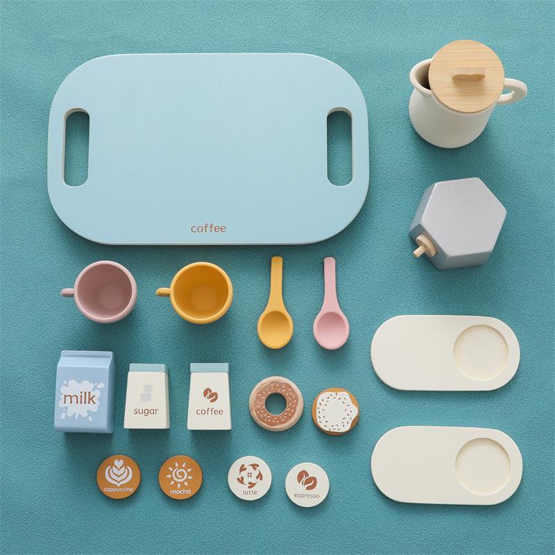 WOODEN COFFEE TABLEWARE PLAY SET