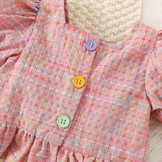 PLAID BUTTON-UP TOP & SHORTS SET