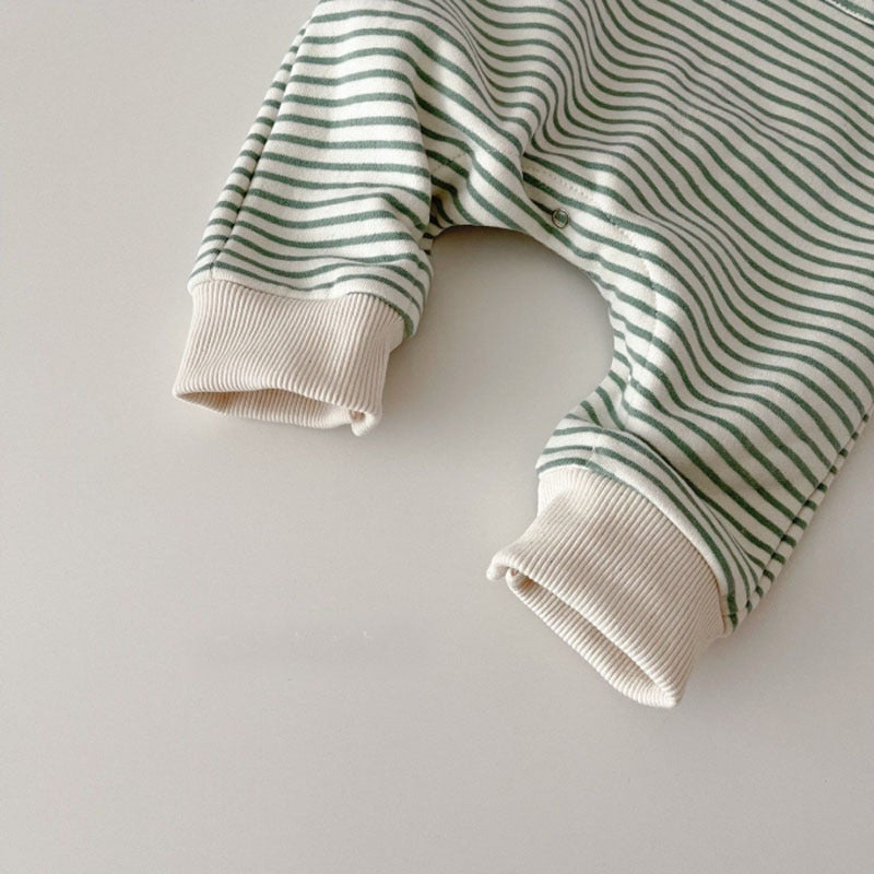 STRIPED COTTON BABY ROMPER