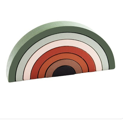 WOODEN RAINBOW STACKING PUZZLE